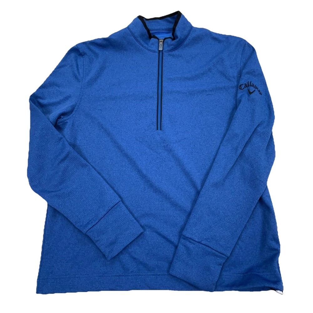 Callaway‎ Sweatshirt Men Small Blue Black Sweater Pull Over Performance Golf Y